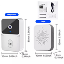 Campainha Wi-Fi Recarregável com Monitoramento HD 24h e Acessórios Completos (Cabo de Dados Incluso) para Sua Segurança