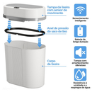 Lixeira Automática 12 Litros Com Sensor Infravermelho Tampa Para Cozinha Banheiro Escritório Quarto CYD