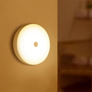 Luminária LED Magnética Sensor de Movimento, Recarregável USB Sem Fio, Duas Cores, Lâmpada Noturna Armário Quarto Escada