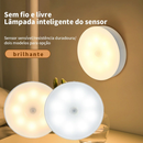 Luminária LED Magnética Sensor de Movimento, Recarregável USB Sem Fio, Duas Cores, Lâmpada Noturna Armário Quarto Escada