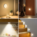 Luminária LED Magnética Sensor de Movimento, Recarregável USB Sem Fio, Duas Cores, Lâmpada Noturna Armário Quarto Escada